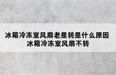 冰箱冷冻室风扇老是转是什么原因 冰箱冷冻室风扇不转